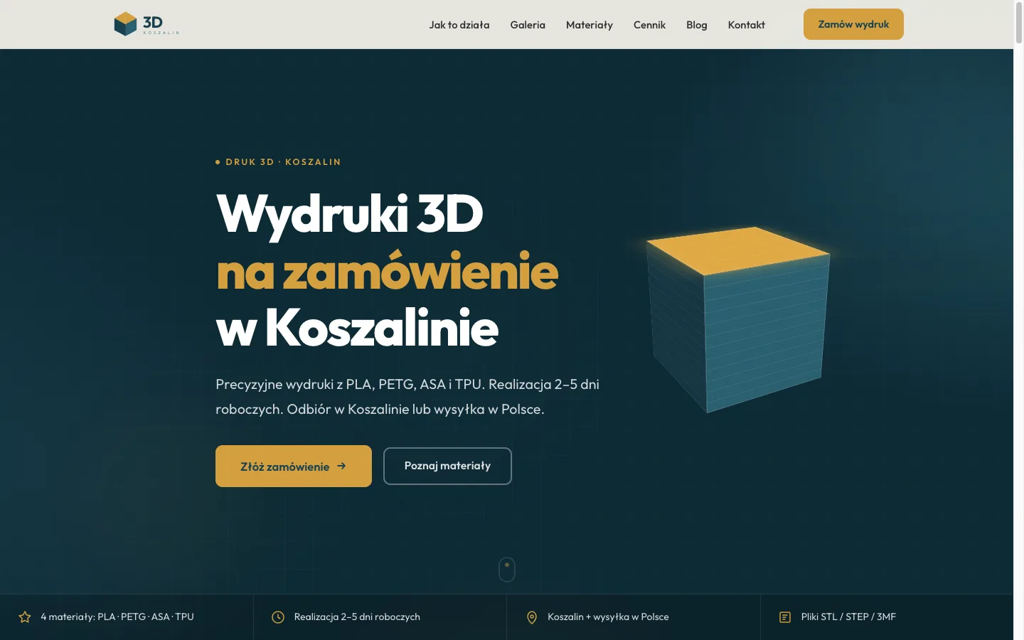3dkoszalin.pl – druk 3D na zamówienie Koszalin – projekt KlinWeb